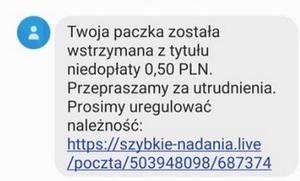Mieszkańcy Szczecina otrzymują SMS’y od firm kurierskich z żądaniem dopłaty do przesyłki – to oszustwo!