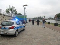 Policjanci patrolujący bulwary szczecińskie