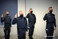Nowi policjanci w Komendzie Miejskiej w Szczecinie złożyli ślubowanie