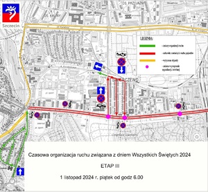 Organizacja ruchu podczas „Wszystkich Świętych” 2024 w Szczecinie. Policjanci apelują o korzystanie z transportu publicznego