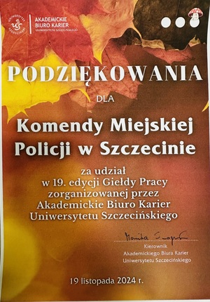 Giełda Pracy Uniwersytetu Szczecińskiego – policjanci zachęcali do służby w niebieskim mundurze