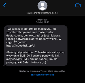 Fałszywe wiadomości o &quot;zablokowanej paczce&quot; to pułapka!