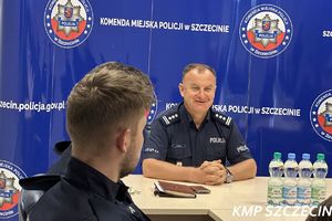 Komendant Miejski Policji w Szczecinie spotkał się z nowo przyjętymi funkcjonariuszami