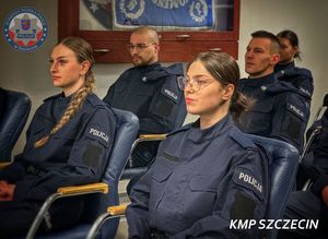 Komendant Miejski Policji w Szczecinie spotkał się z nowo przyjętymi funkcjonariuszami