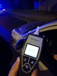 Policjanci Ruchu Drogowego podczas działań &quot;Trzeźwość&quot;
