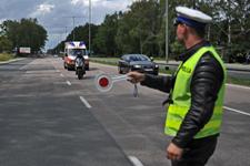 Policjant Ruchu drogowego podczas czynności